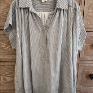 Entro Black and White Striped Shirt